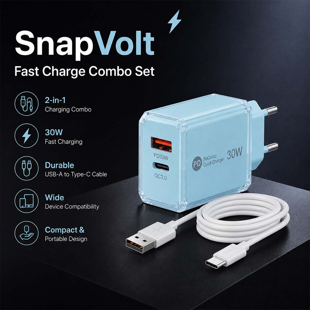 SnapVolt Fast Charge Combo Set - Blue