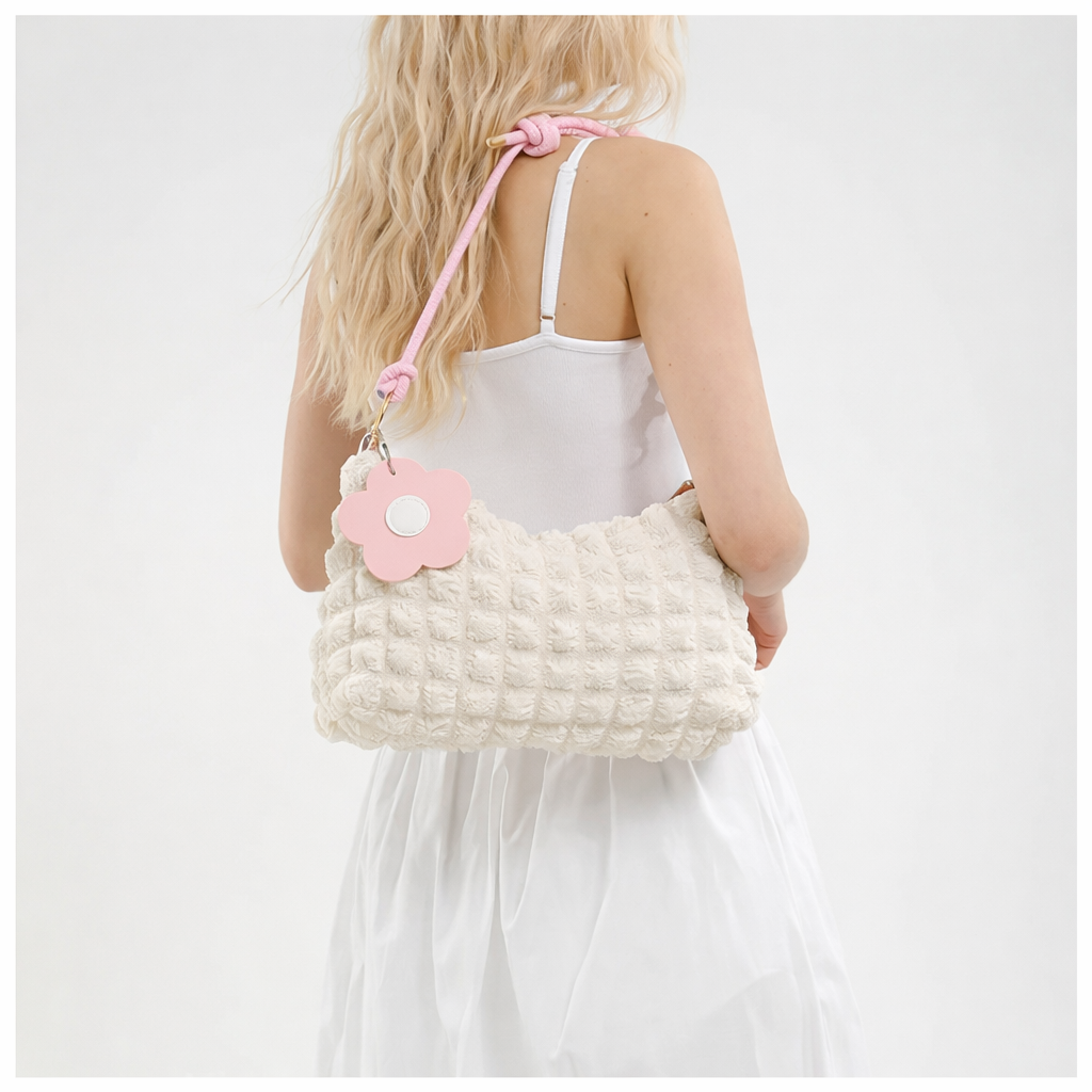 Soft Petal Elegance Bag -  White Pink