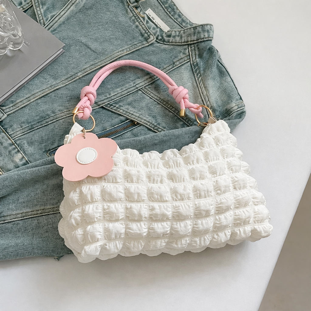 Soft Petal Elegance Bag -  White Pink