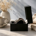 SquareFlex Silicone Strap Watch + Box Set - Brown