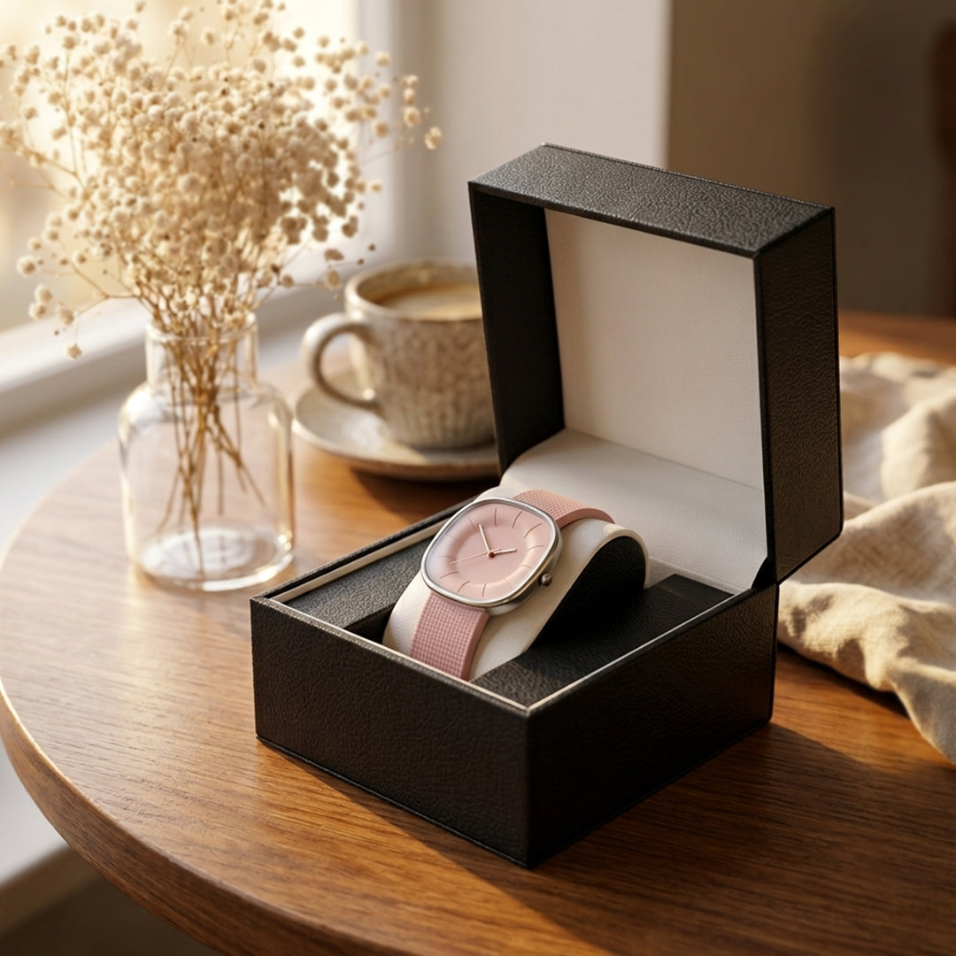 SquareFlex Silicone Strap Watch + Box Set