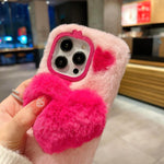 Soft Heart Plush Case - iPhone
