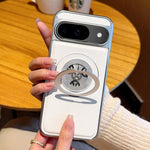 Elegant Faux Leather Gear Spinner Kickstand Case