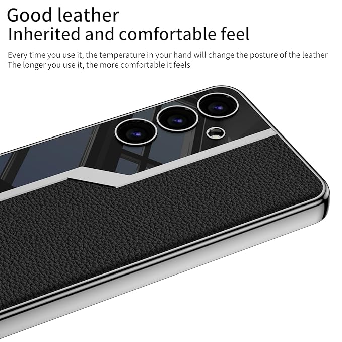 Soft Plating Leather Case-Black