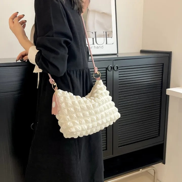 Soft Petal Elegance Bag -  White Pink