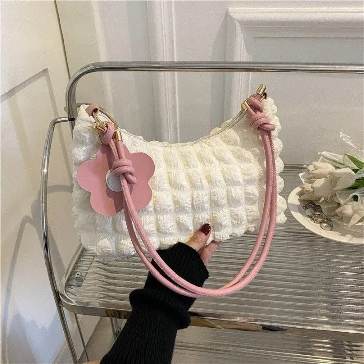 Soft Petal Elegance Bag -  White Pink