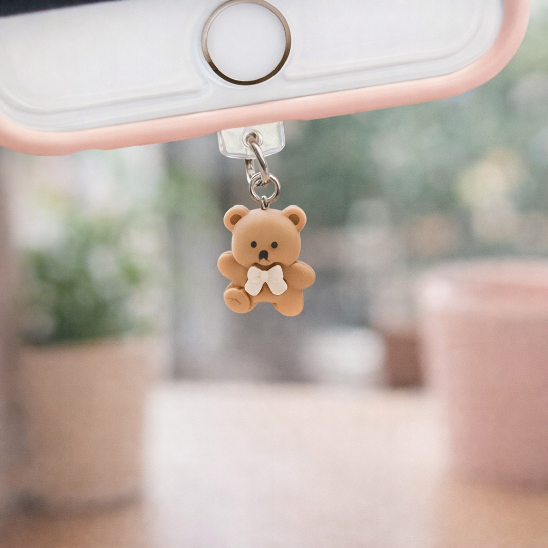 Mini Bear Dust Protector Plug - Brown