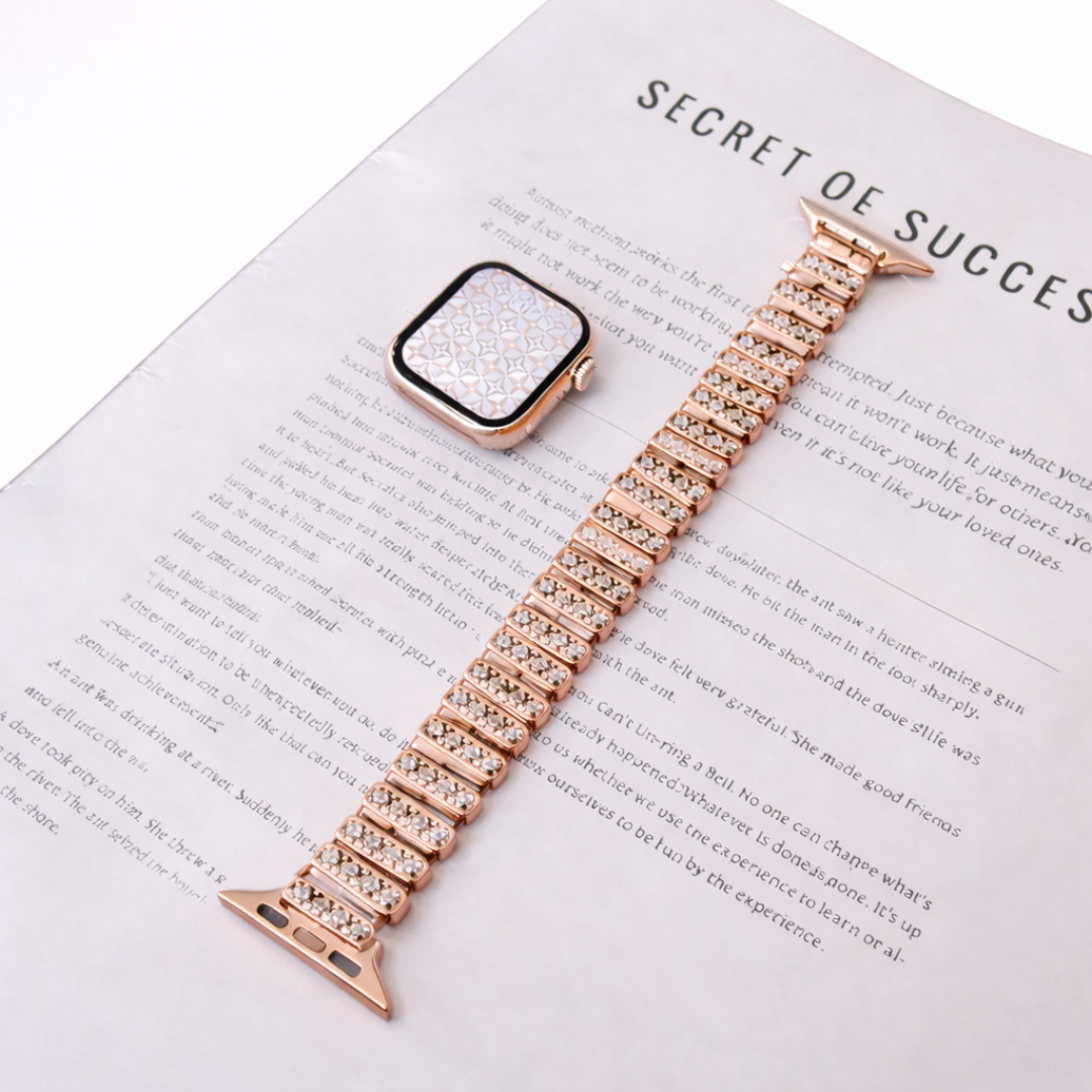 Diamond Glow Metallic Strap - Rose Gold