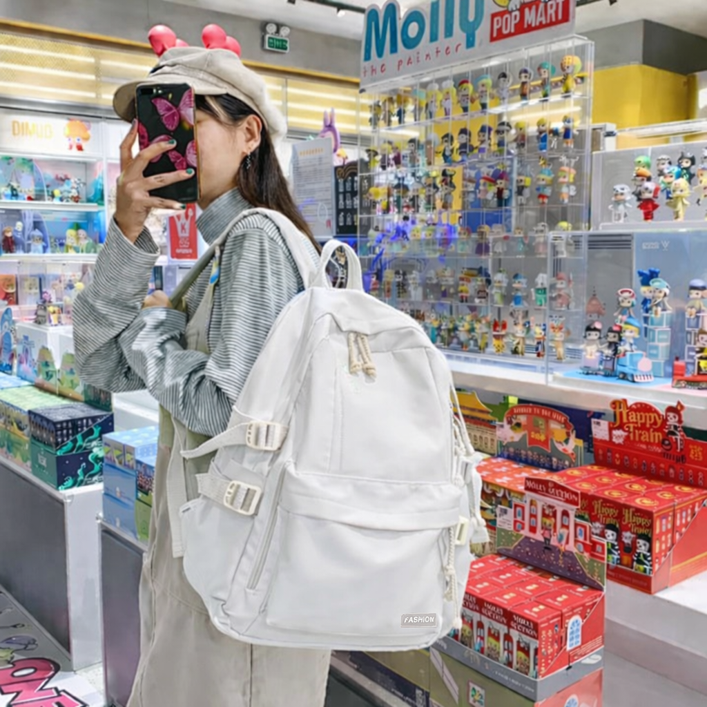 Daisy Day Korean Themed Backpack - White