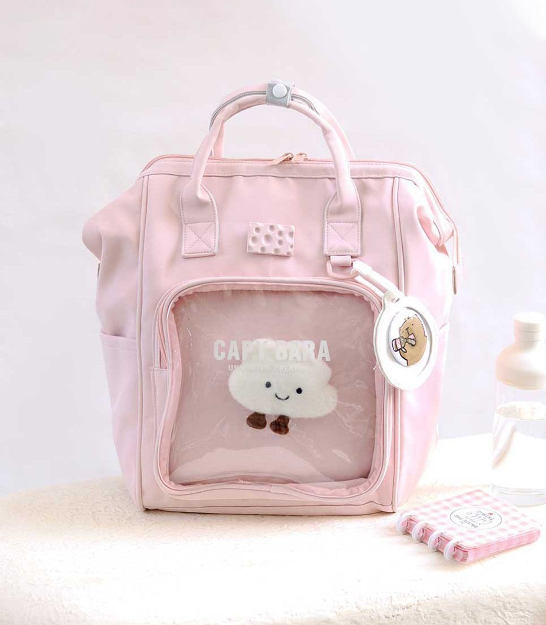 Soft Canvas Backpack for Women - Pink