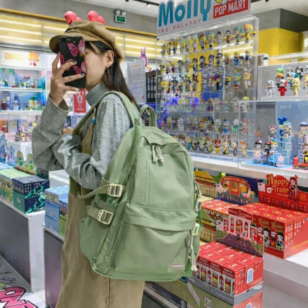 Daisy Day Korean Themed Backpack - Green