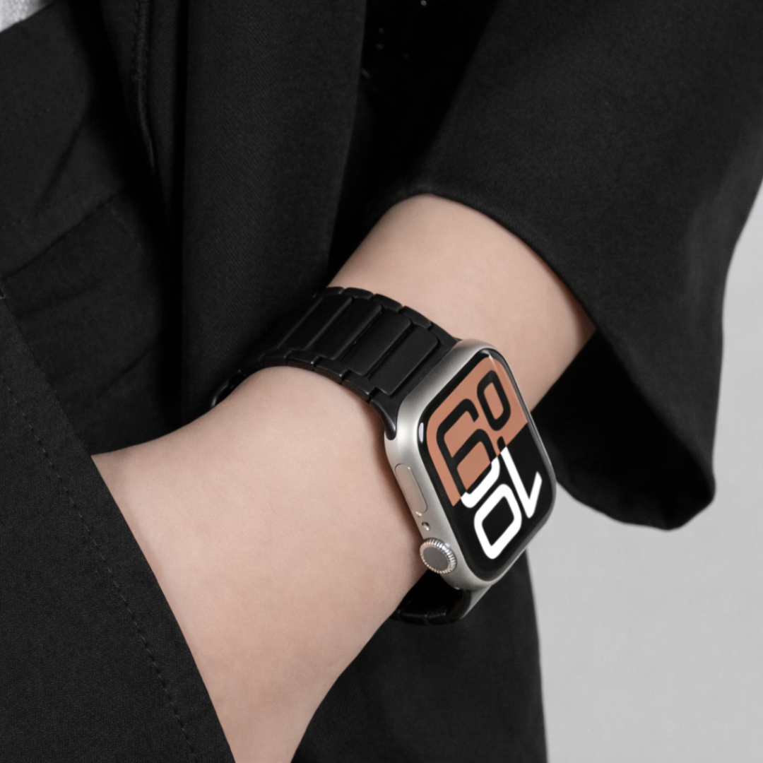 Slim Fit Silicone Apple Watch Strap - Black