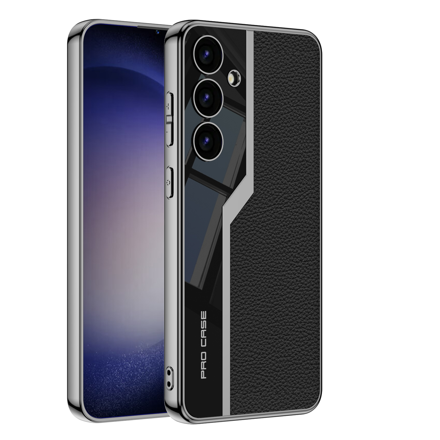 Soft Plating Leather Case-Black