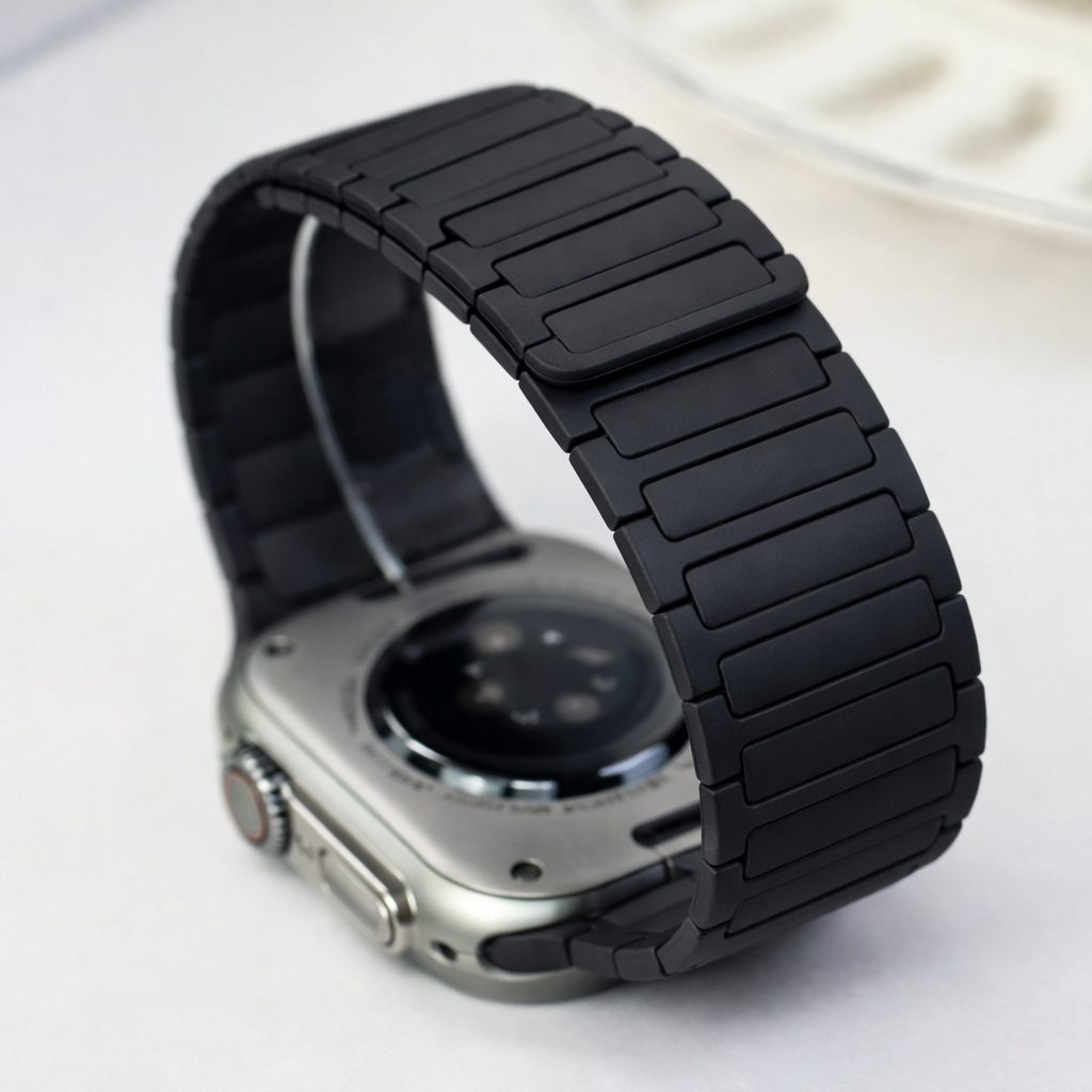 Slim Fit Silicone Apple Watch Strap - Black