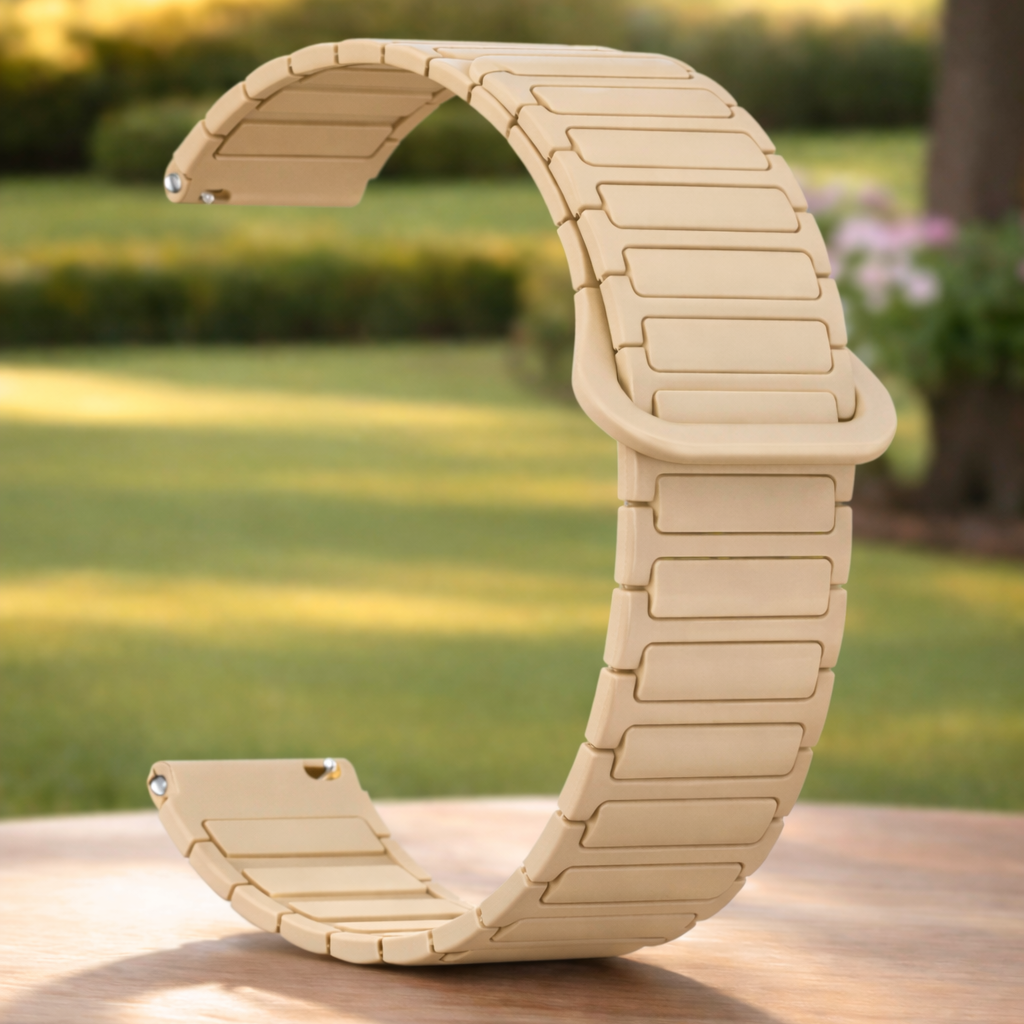 Slim Fit Silicone Apple Watch Strap - Beige