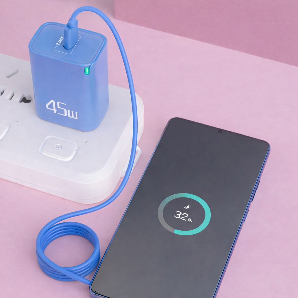 QuickZen 45W Charger Adapter - Blue