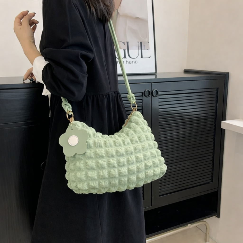 Soft Petal Elegance Bag - Green