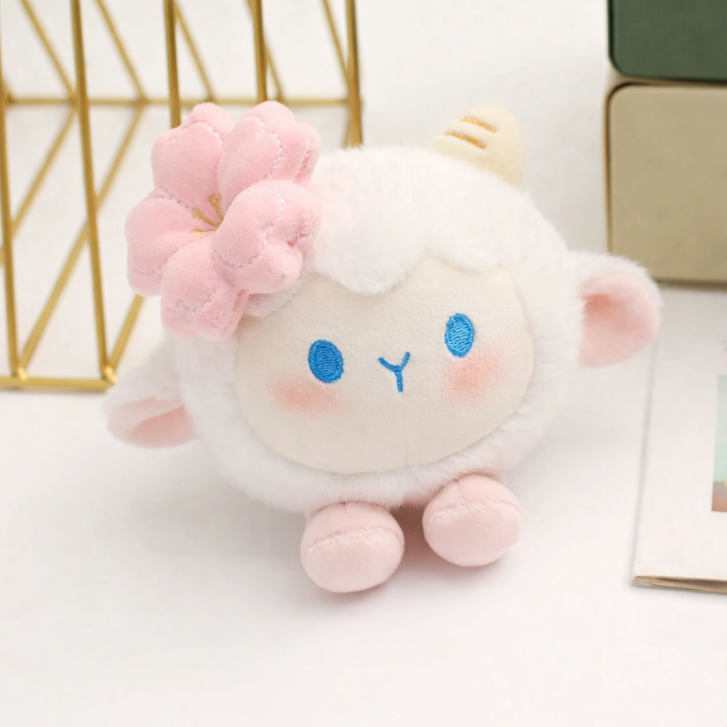 Soft Petal Elegance Bag & Blush Keychain Set - Pink