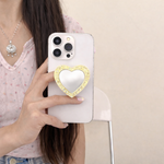 Mirror Heart Phone Grip Holder - Yellow