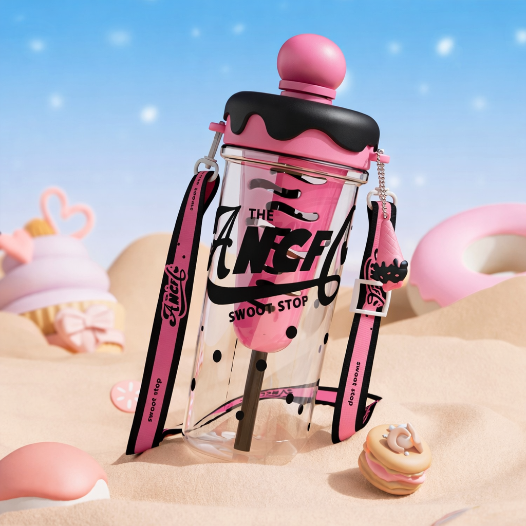 IcePop Summer Drink Bottle - Black Pink
