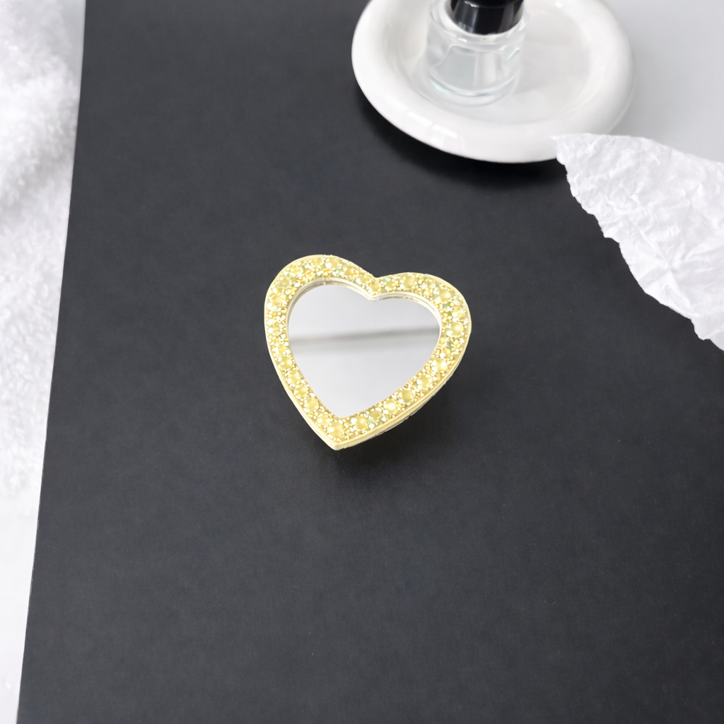 Mirror Heart Phone Grip Holder - Yellow