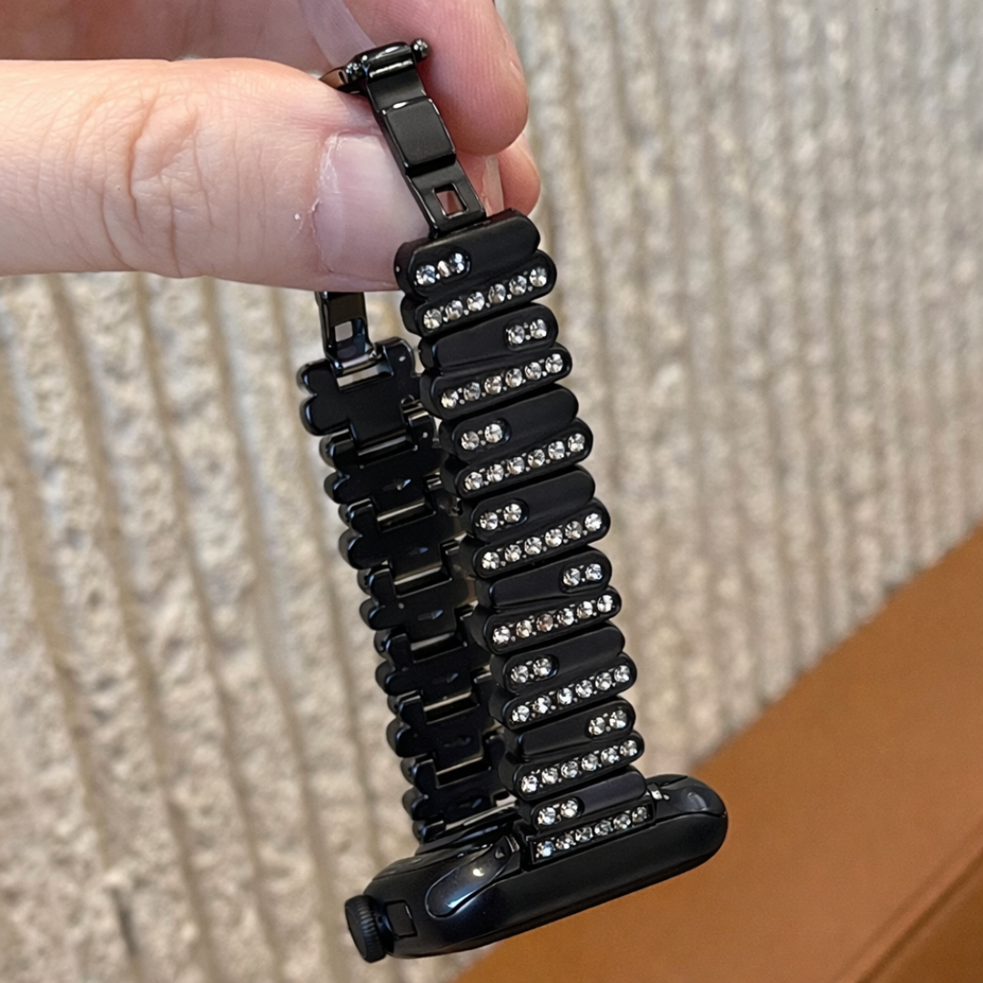 Diamond Glow Metallic Strap - Black