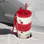 Cherry Bliss Straw Stainless Steel Tumbler