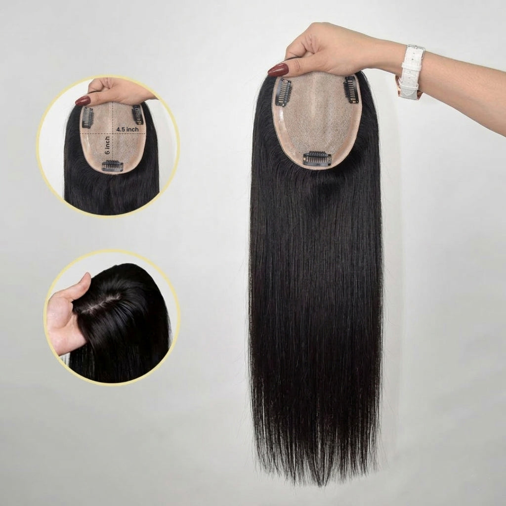 Silk Base Human Hair Topper 4.5Inc*6Inc