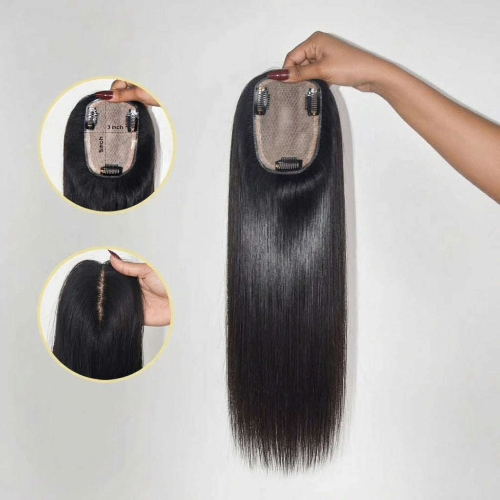 Silk Base Human Hair Topper 3Inc*5Inc