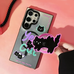 Black Cat Case With Magnetic Holder - Galaxy