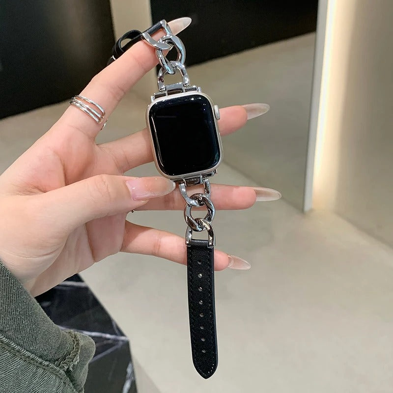 Metal Leather Strap For Apple Watch