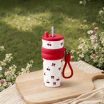 Cherry Bliss Straw Stainless Steel Tumbler