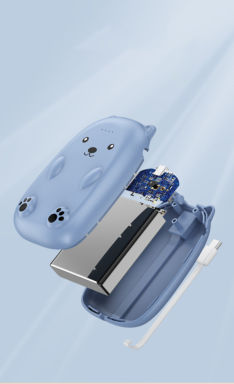 Bear Cartoon Built In Cable Power Bank 10,000 mAh