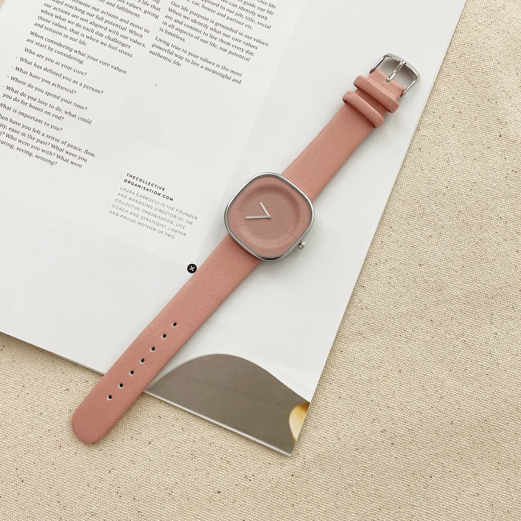 SquareFlex Silicone Strap Watch - Pink