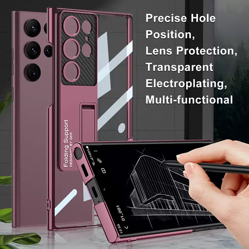 Anti-Yellowing Transparent Kickstand Protective Case